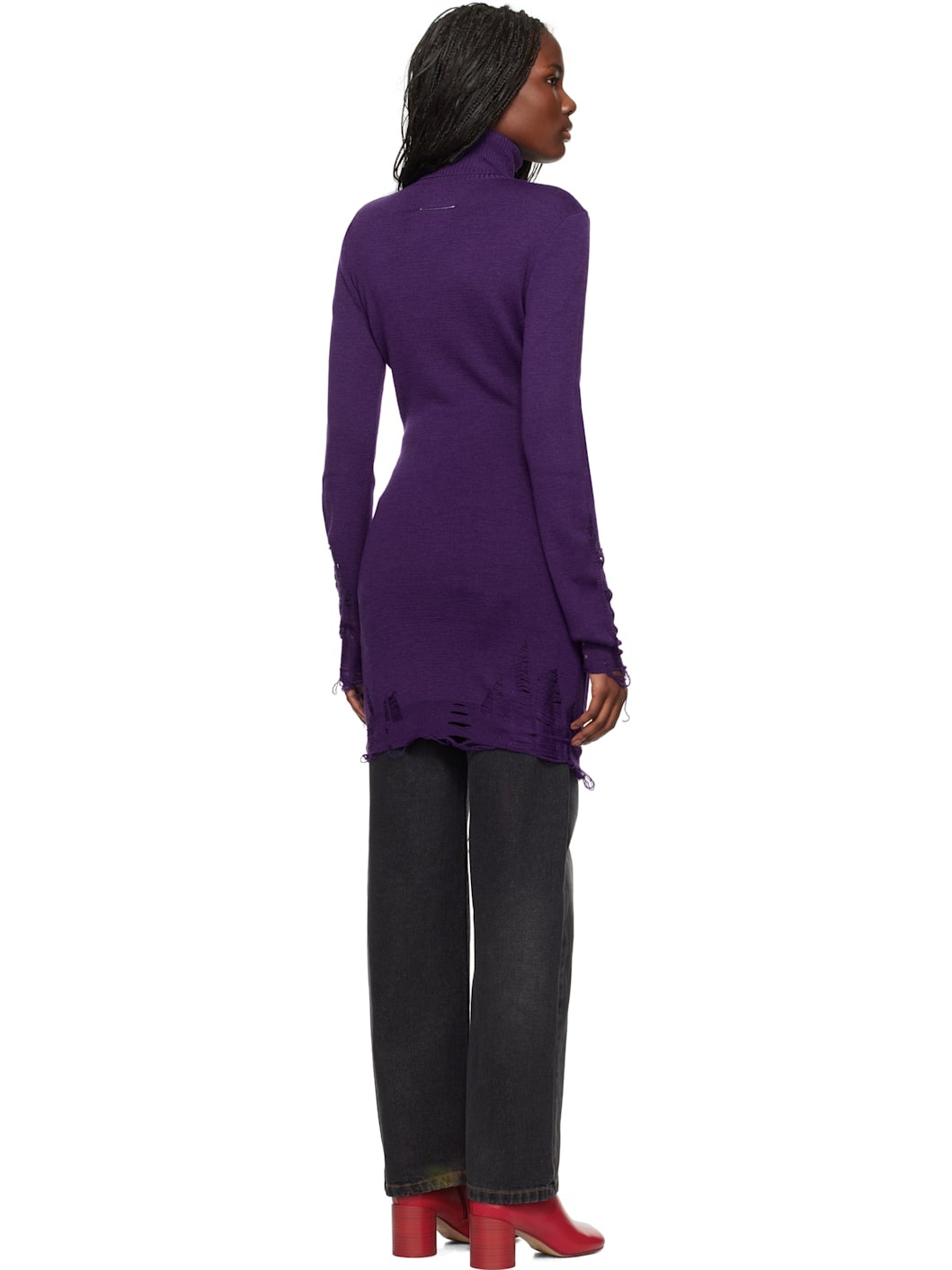 Purple Distressed Minidress - 3