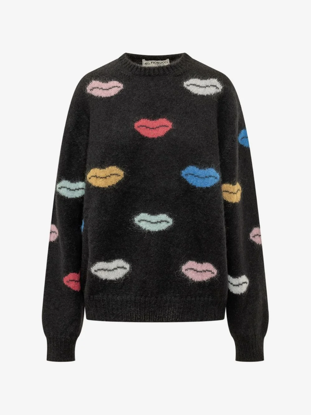 lips-intarsia mohair-blend sweater - 1