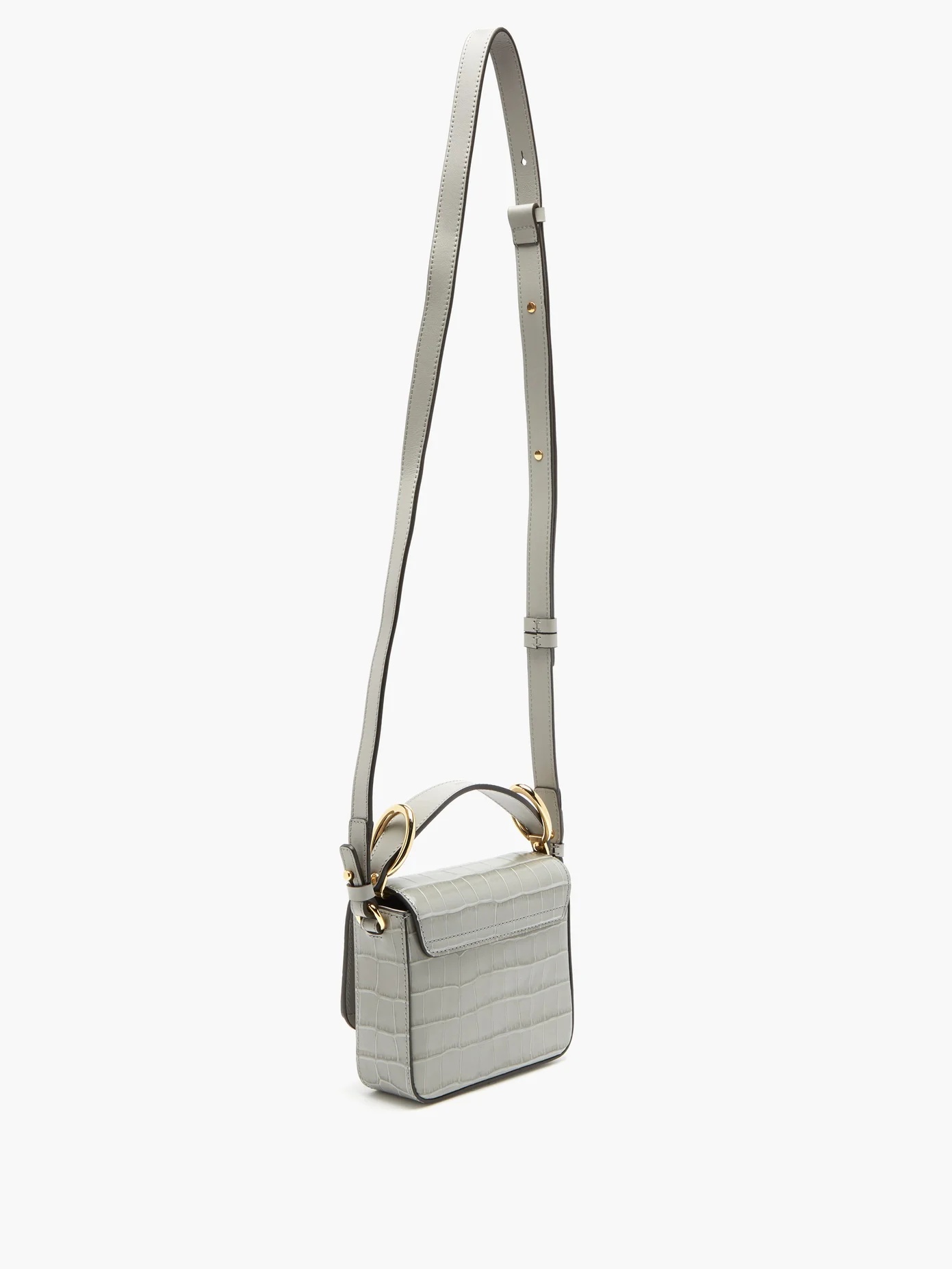 Mini C crocodile-debossed leather crossbody bag - 4