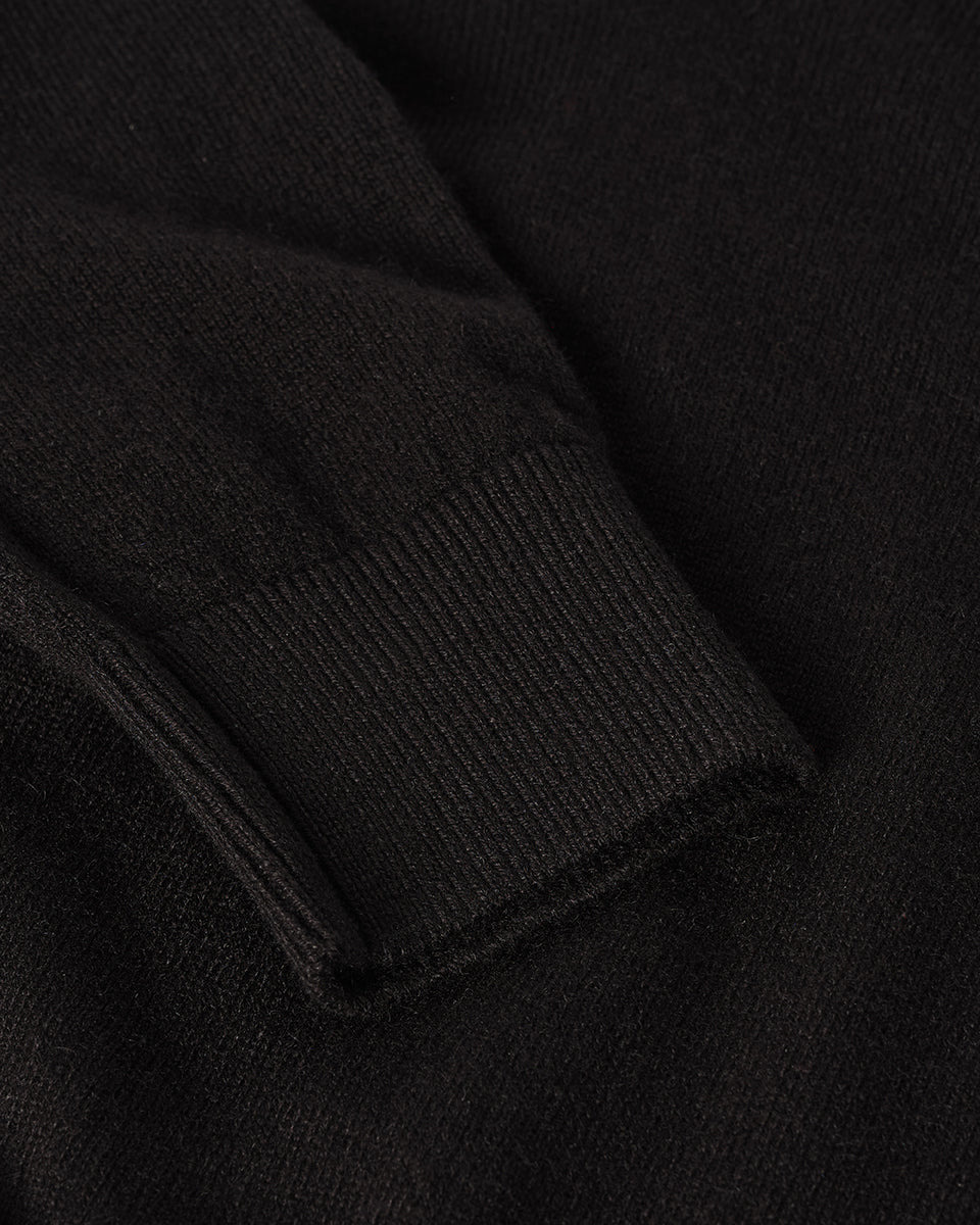 Classic Cashmere Black V Neck Jumper - 6