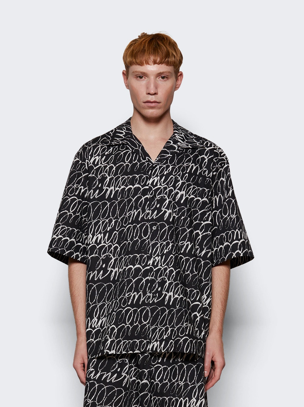 Tropical Wool Bowling Shirt Black - 3