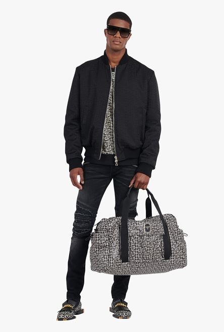 Nylon travel bag with bicolor Balmain monogram - 2