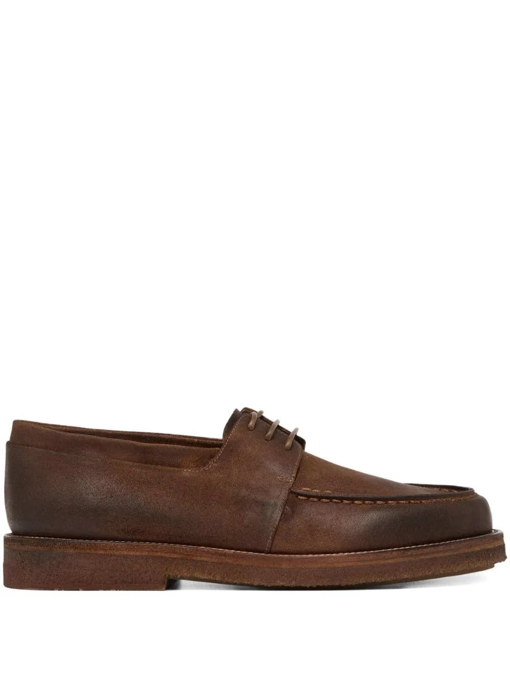 leather lace-up boat shoes - 1