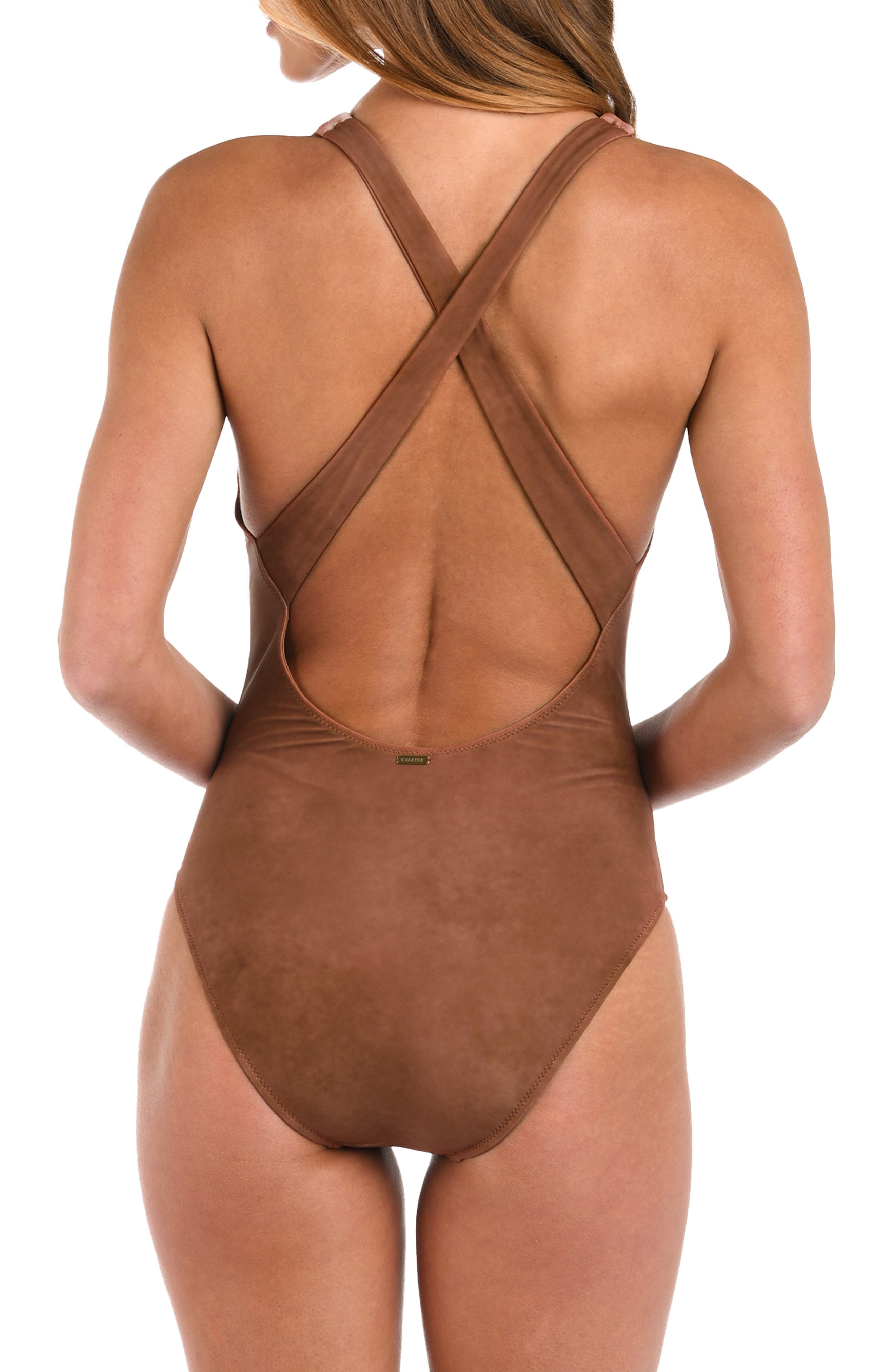 L'AGENCE Lexie Bolero One-Piece Swimsuit in Bronze at Nordstrom - 2