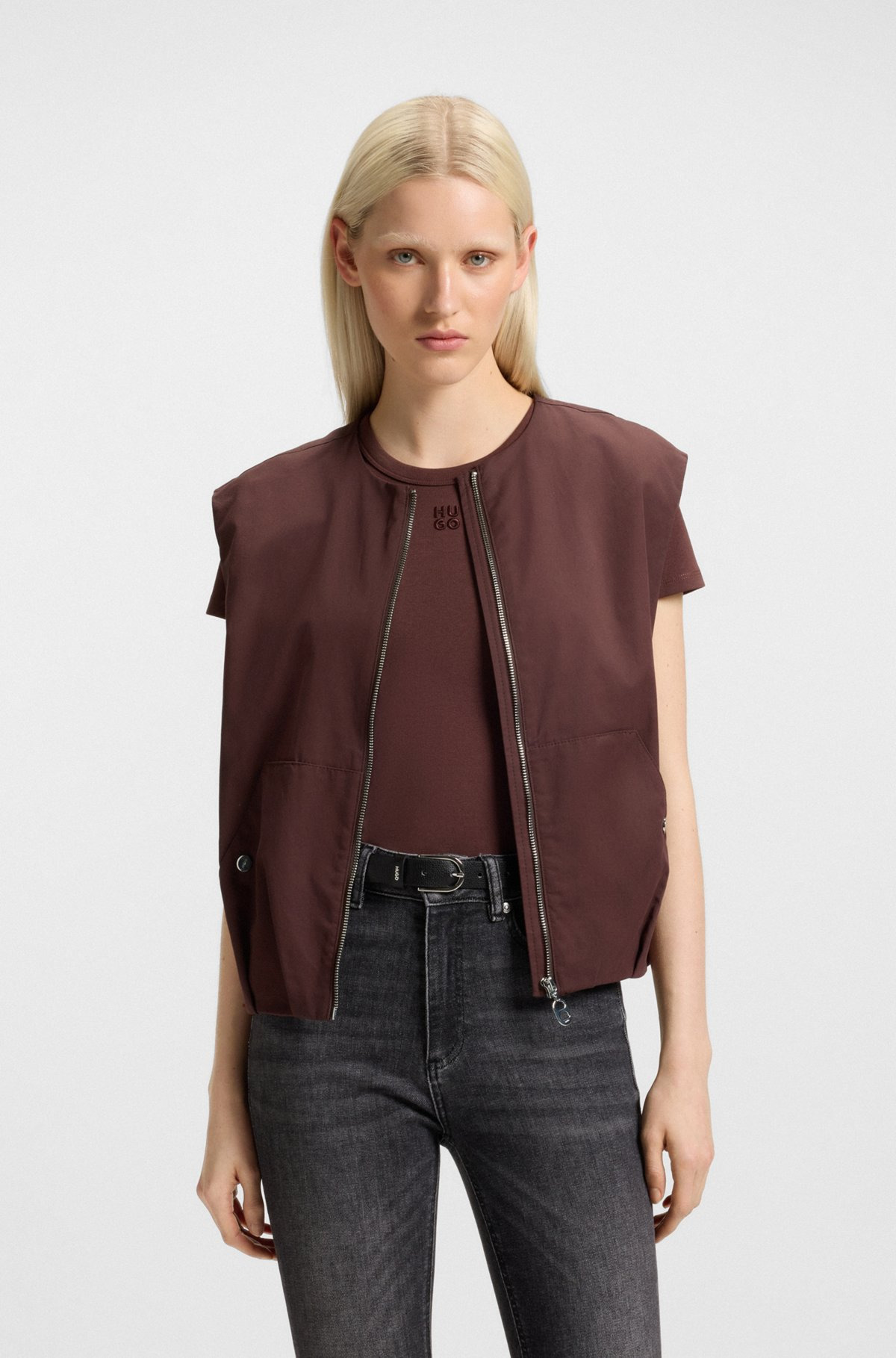 RELAXED-FIT GILET IN COTTON TWILL - 2