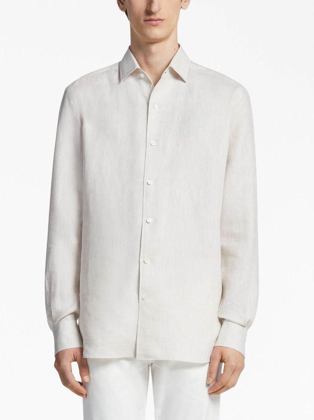 long-sleeve linen shirt - 3