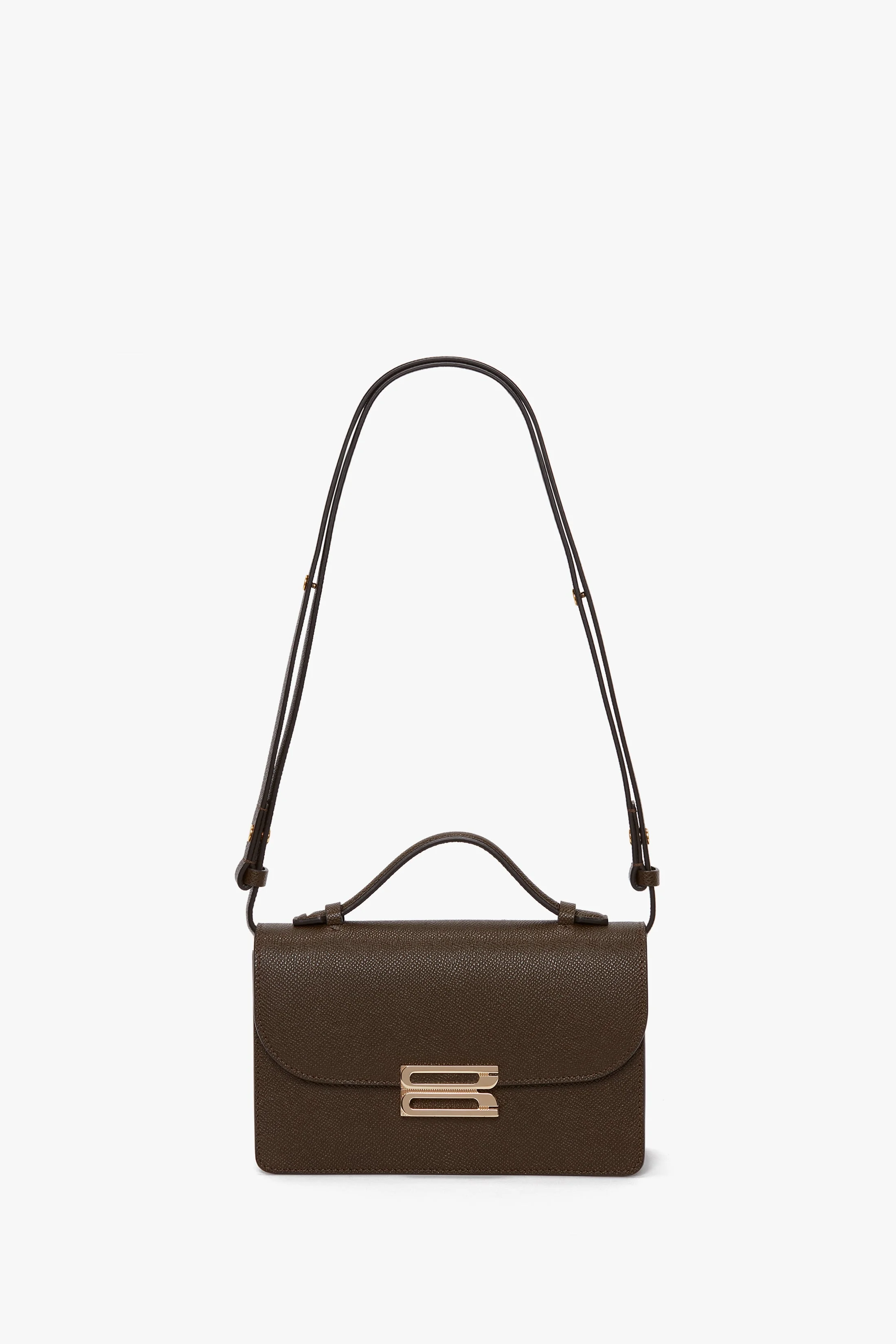 Mini Dorian Bag In Khaki Grained Leather - 1