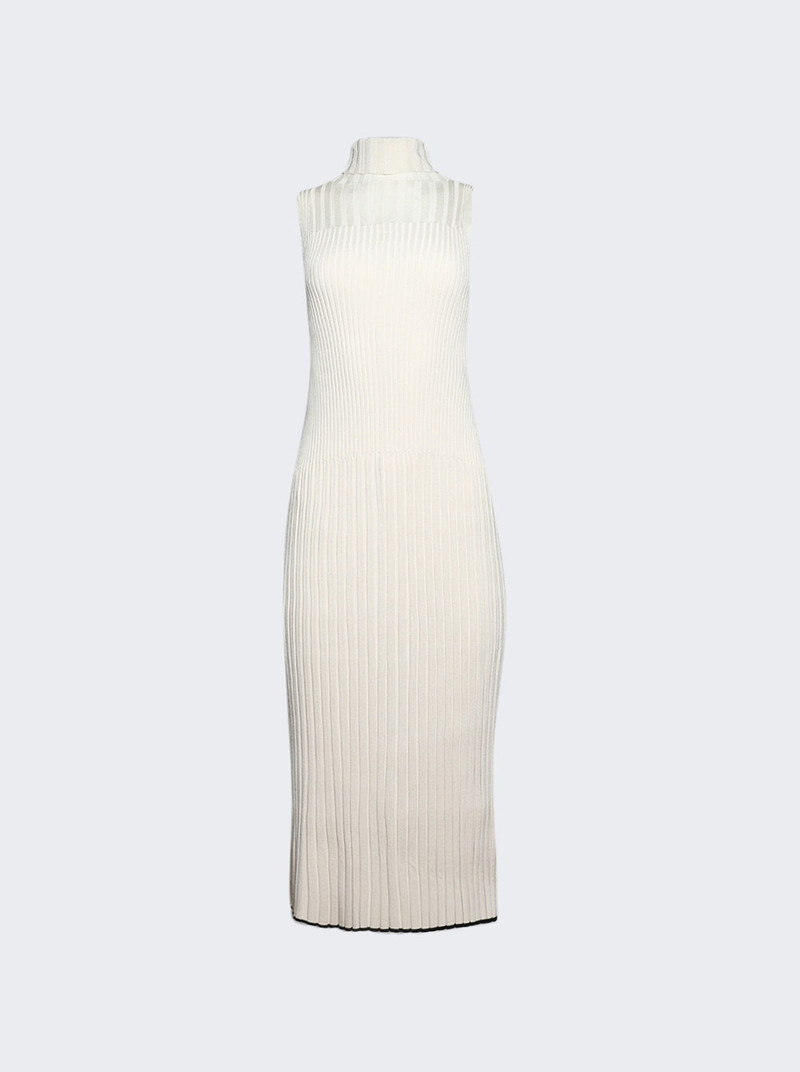 Maia Dress In Midweight Viscose Rib Ecru 1