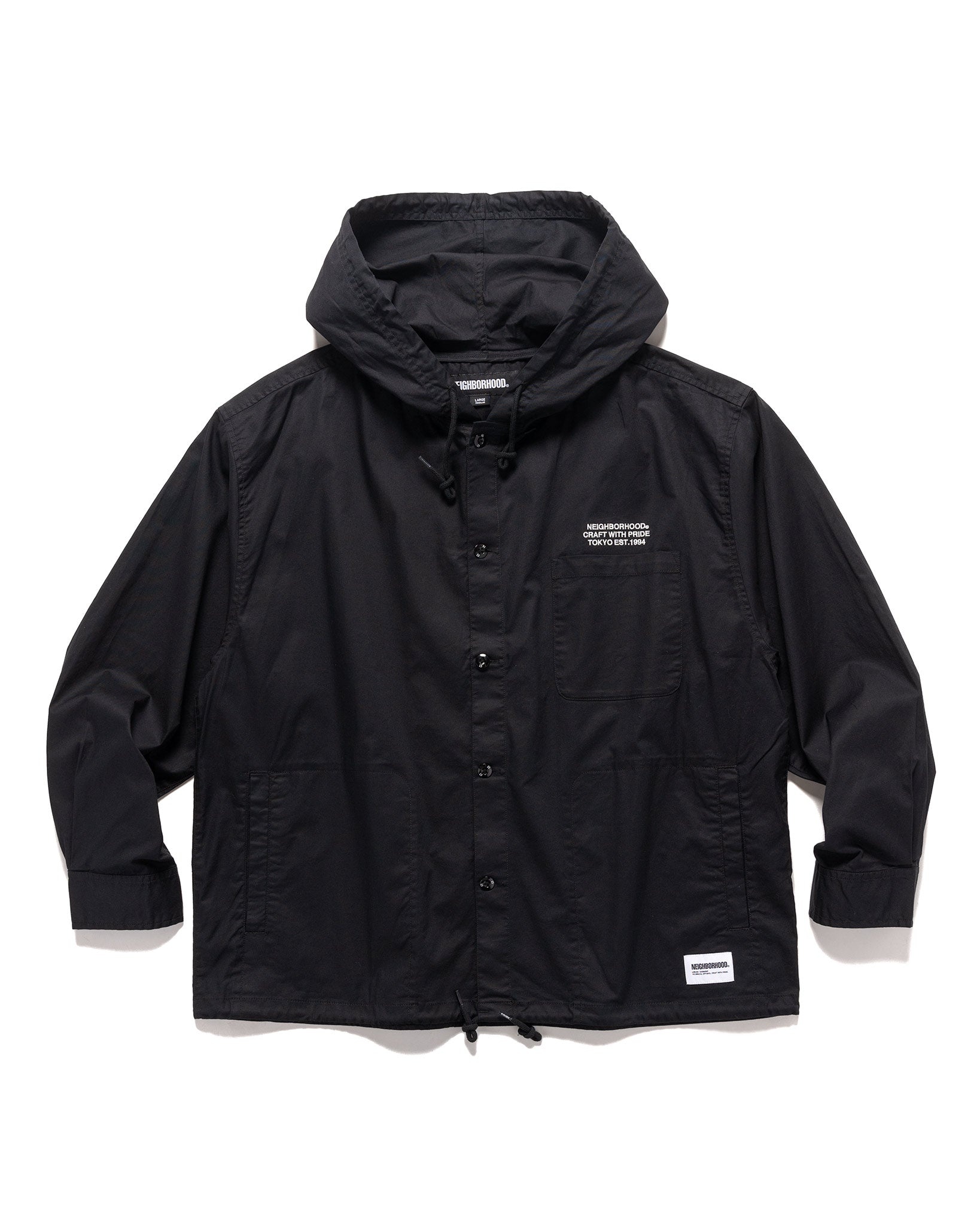 Hooded Shirt / Woven / LS  Black - 1