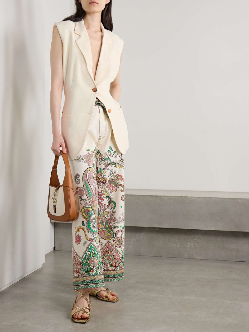 Etro Floral-jacquard vest Ivory outlook