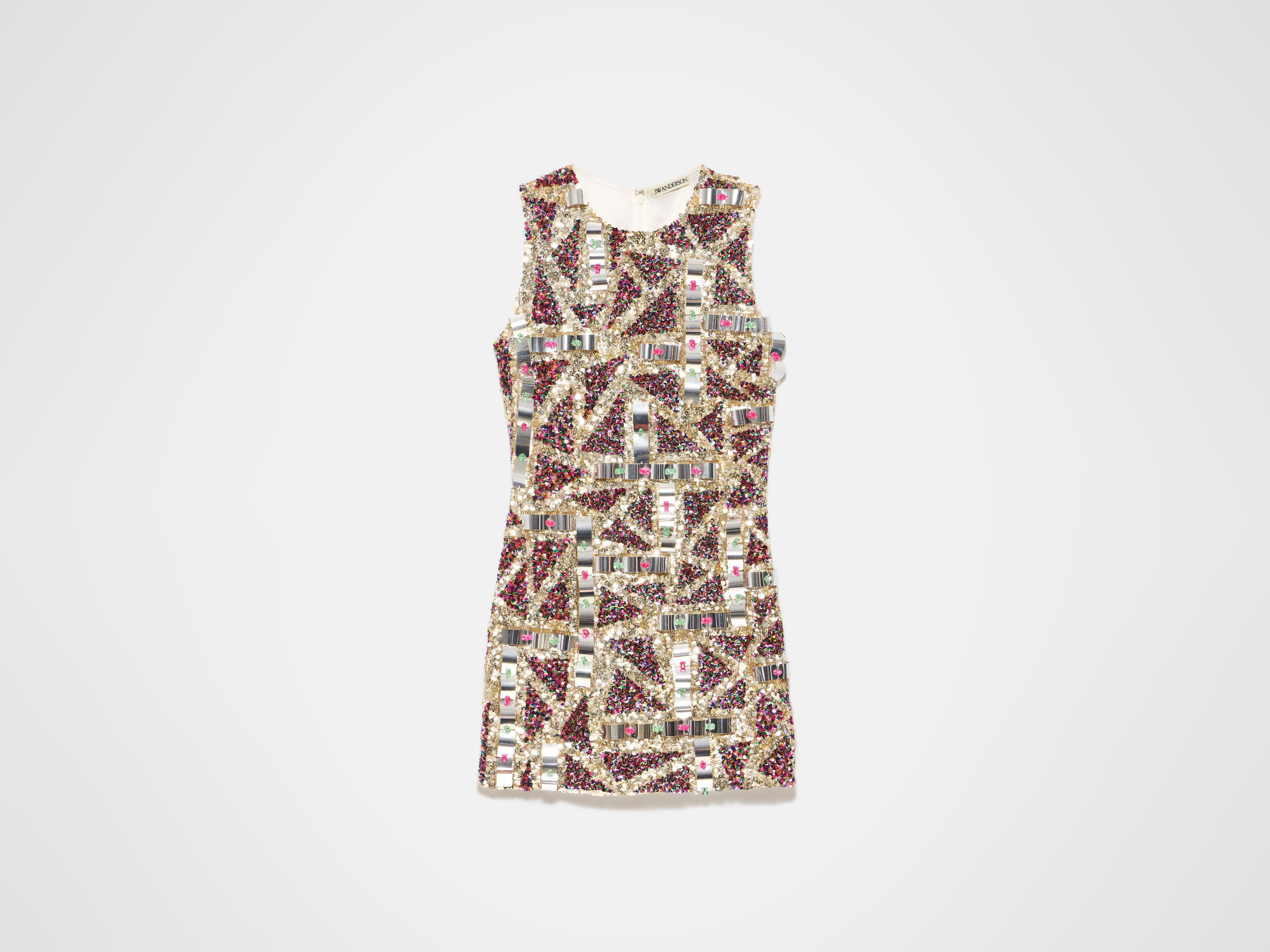 WOMENS EMBELLISHED MINI SHIFT DRESS IN PINK - 1