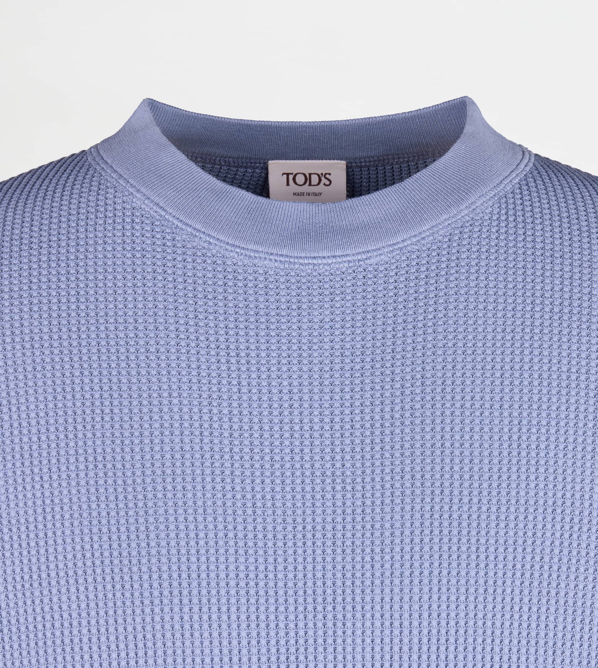 T-SHIRT IN COTTON KNIT - LIGHT BLUE - 2