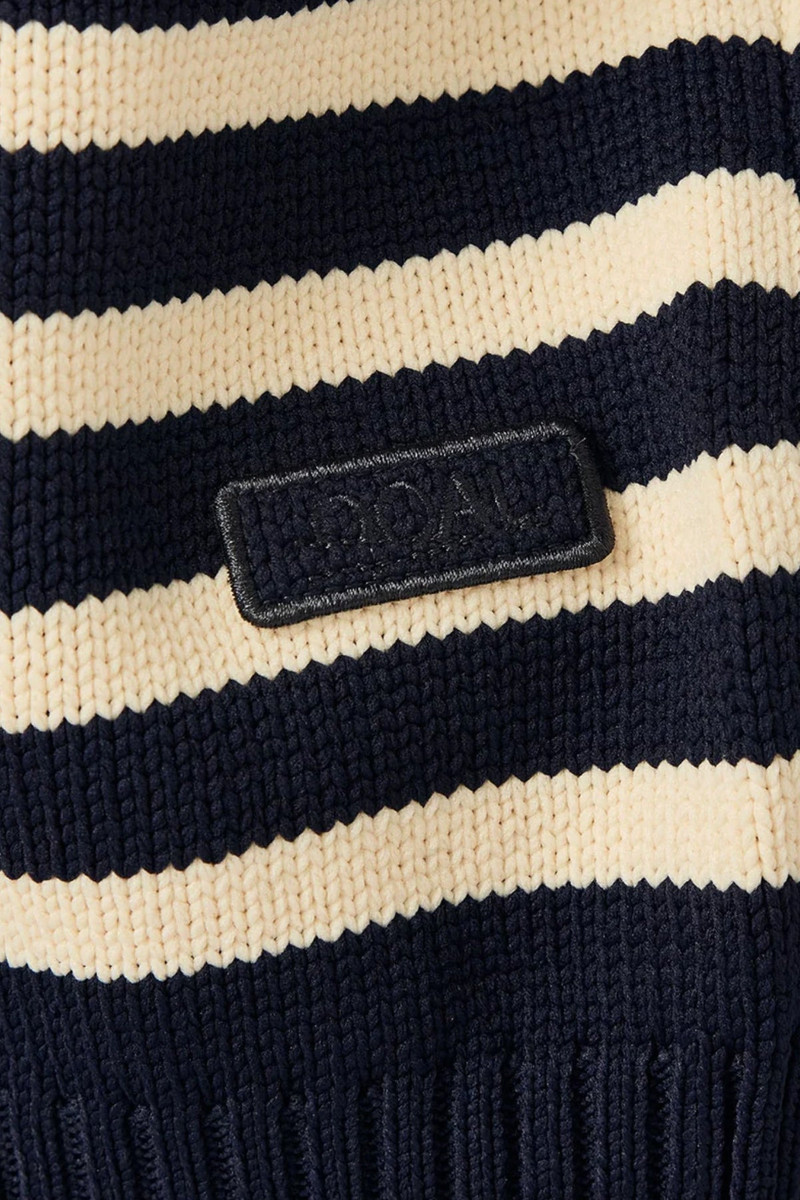 Nanamica Mock Neck Stripe Sweater - Navy outlook