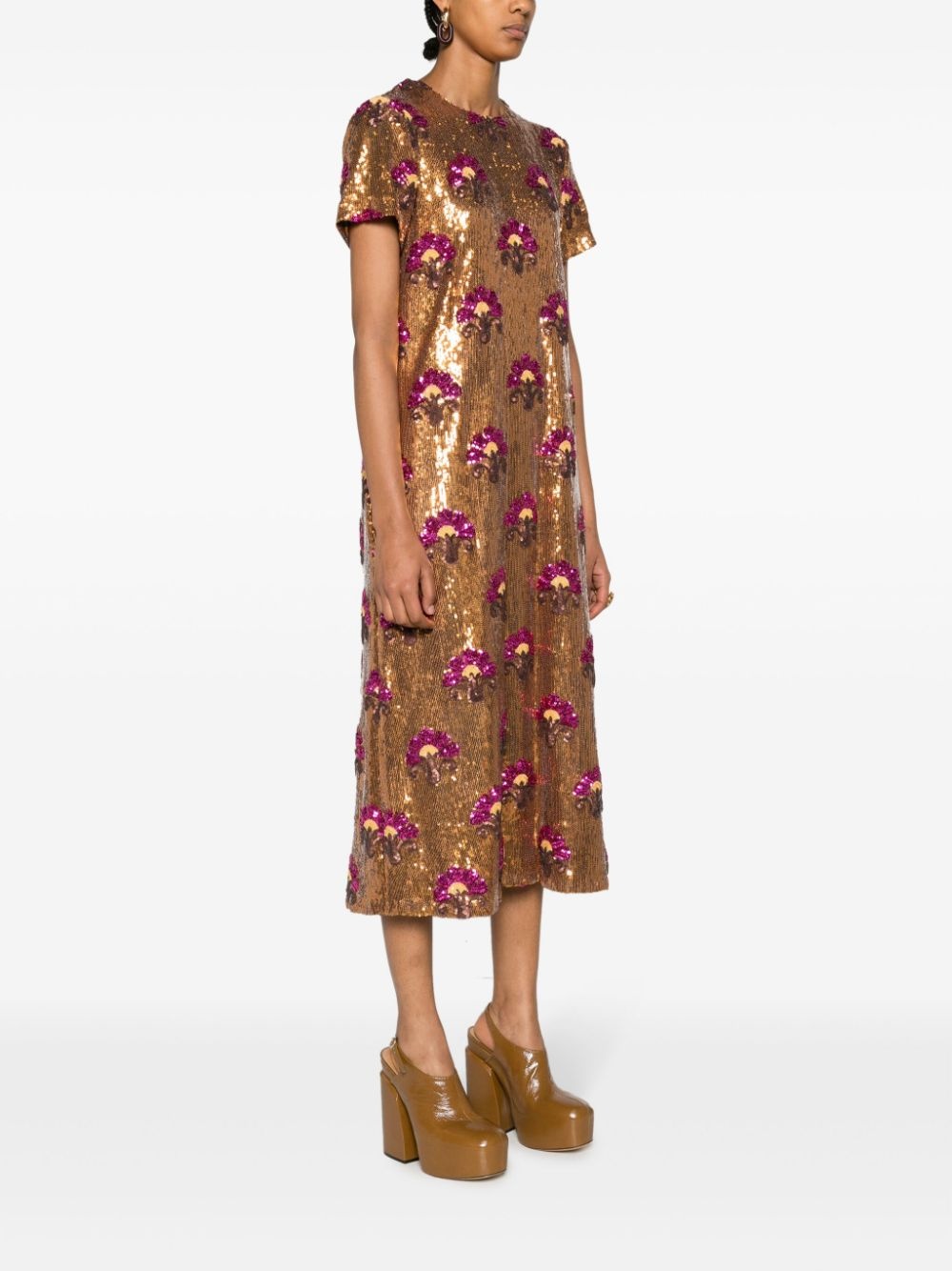 sequin-embellished midi dress - 3