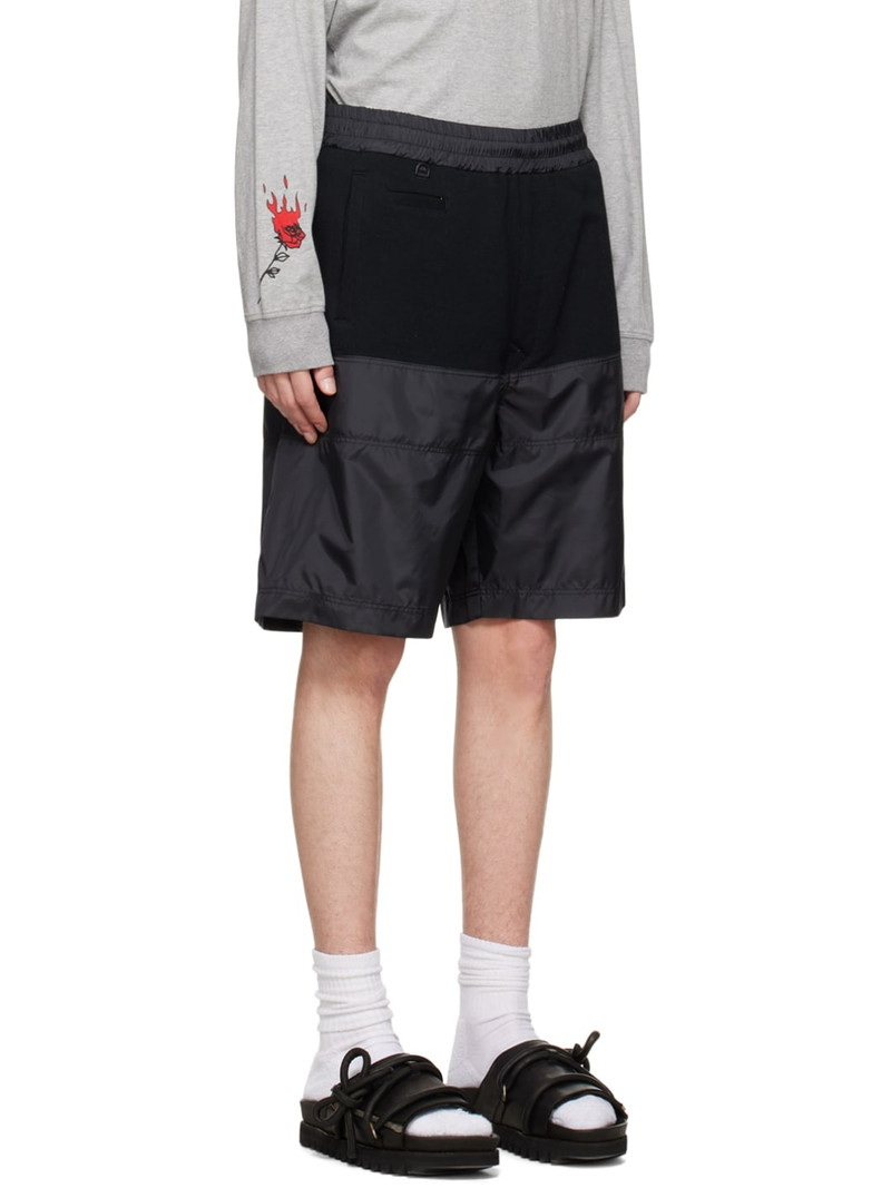 Black Paneled Shorts 2