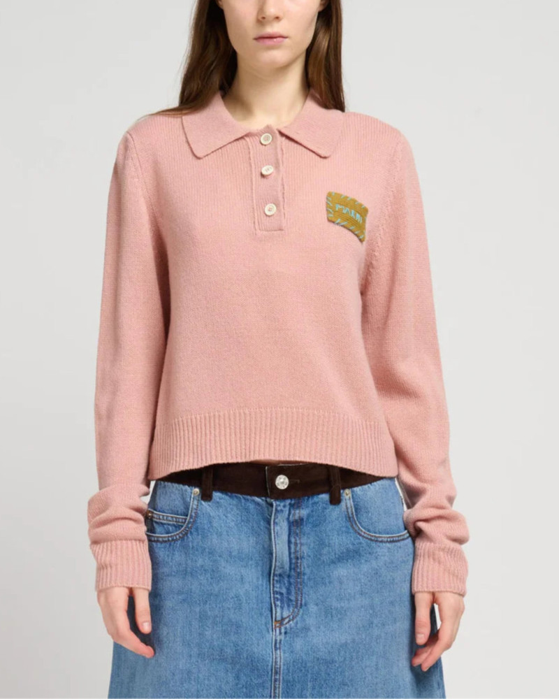 Marni BUTTON LOGO-APPLIQUÉ POLO TOP outlook