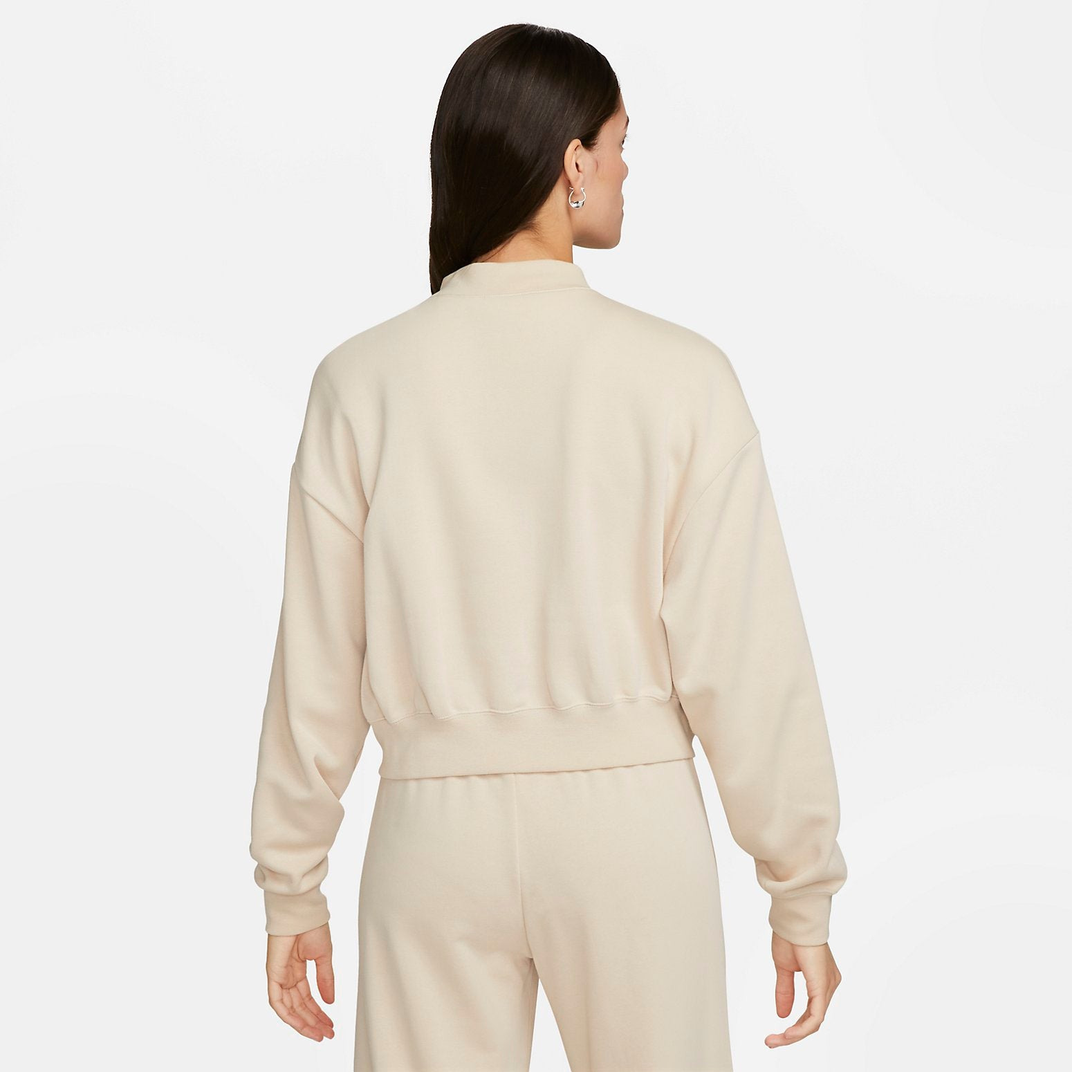 (WMNS) Nike Sportswear Oversized Cropped Full-Zip Jacket 'Beige' FB7279-126 - 4