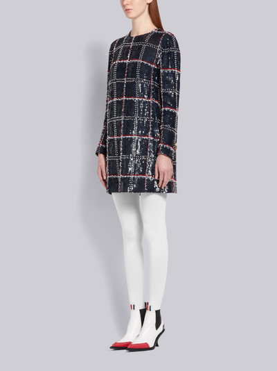 Thom Browne sequinned-embroidered checked mini dress outlook