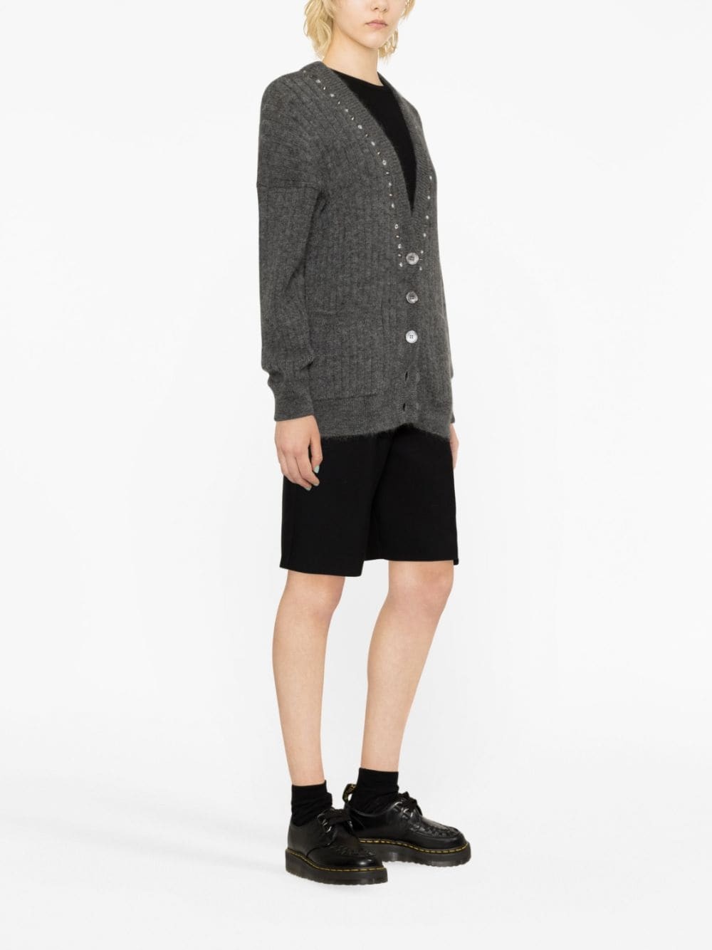 embellished wool-blend cardigan - 3