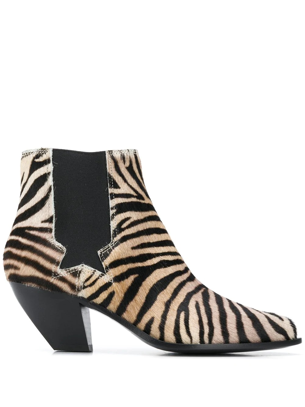 tiger print ankle boots - 1