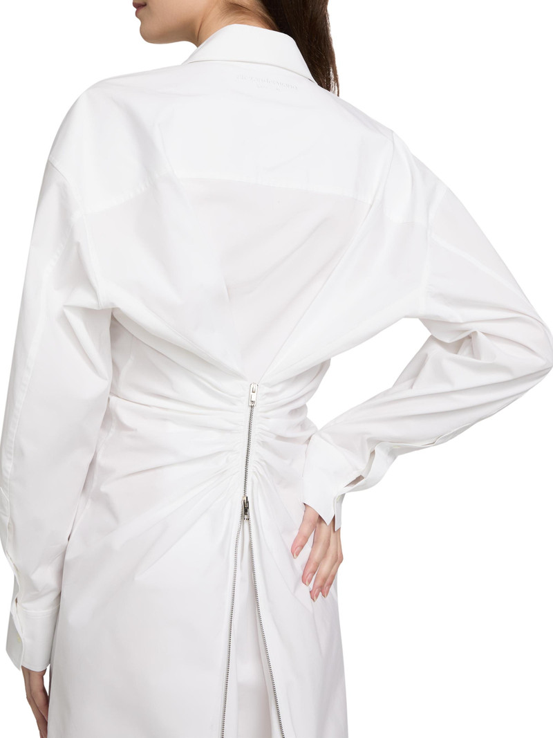 Women's Cotton Poplin Mini-Shirtdress - White 6