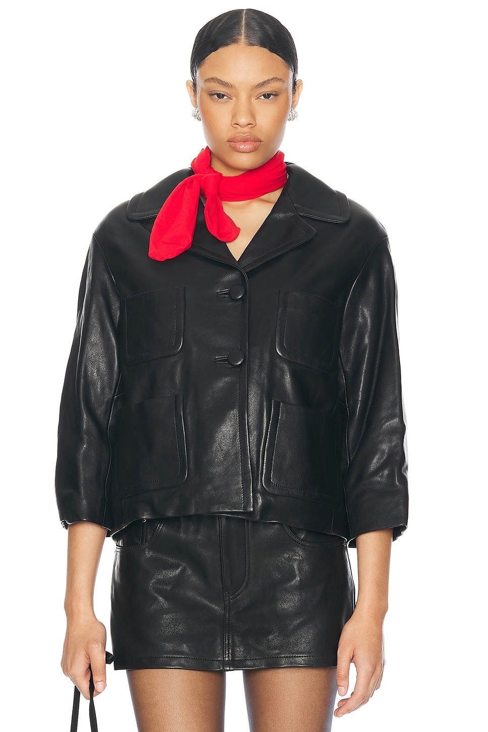 Marc Jacobs Leather Lady Jacket forward REVERSIBLE