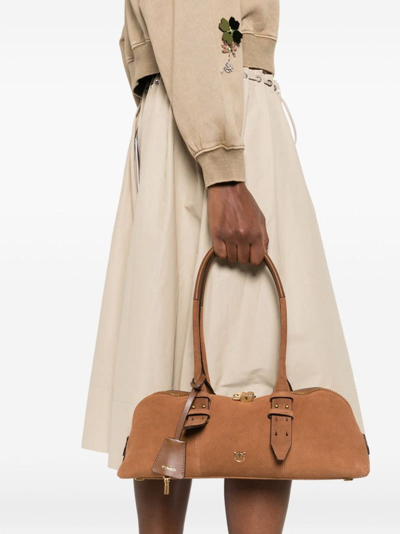 PINKO padlock suede tote bag outlook