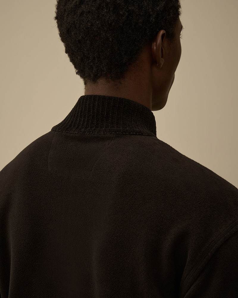 Brushed Emerized Diagonal Fleece Half Zip Lens Sweatshirt 6