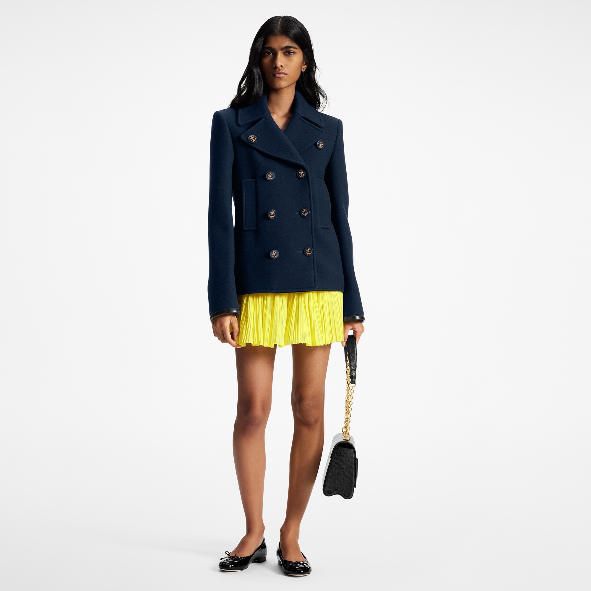 Anchor Button Lapel Coat - 4