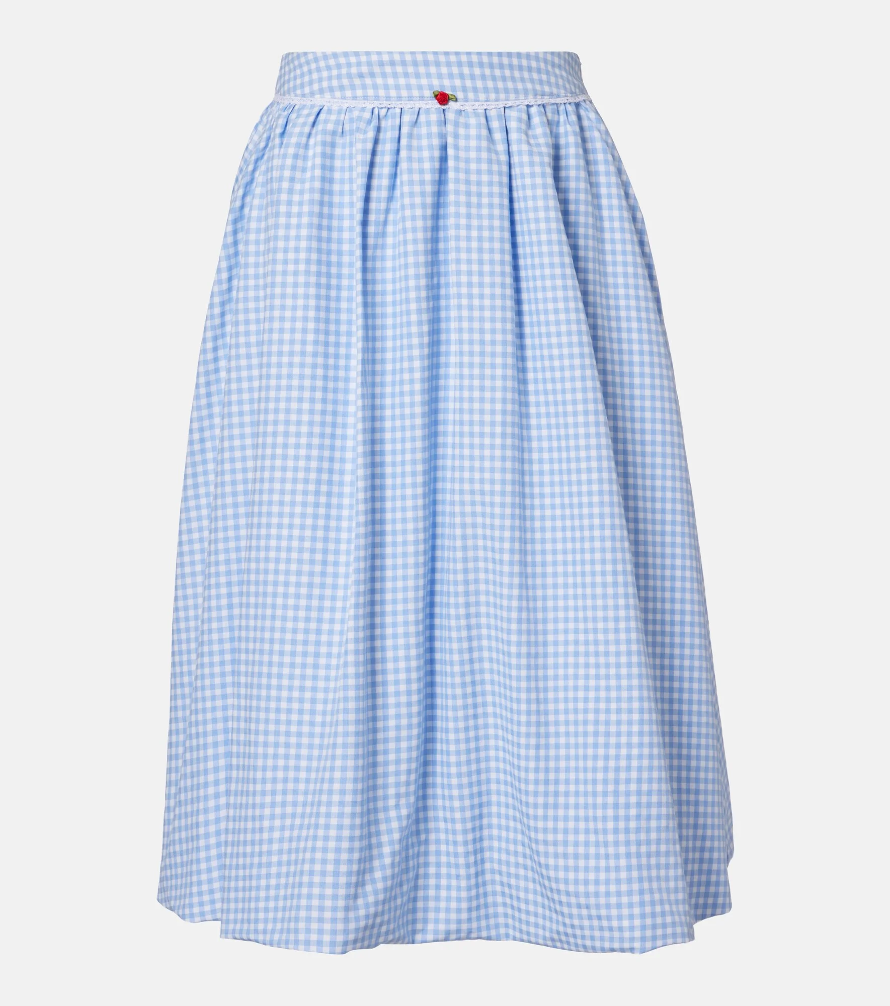 Alba gingham cotton poplin midi skirt - 1