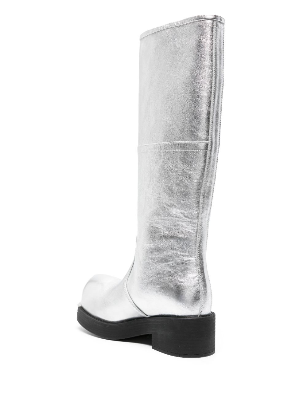 Biker metallic-leather boots - 3