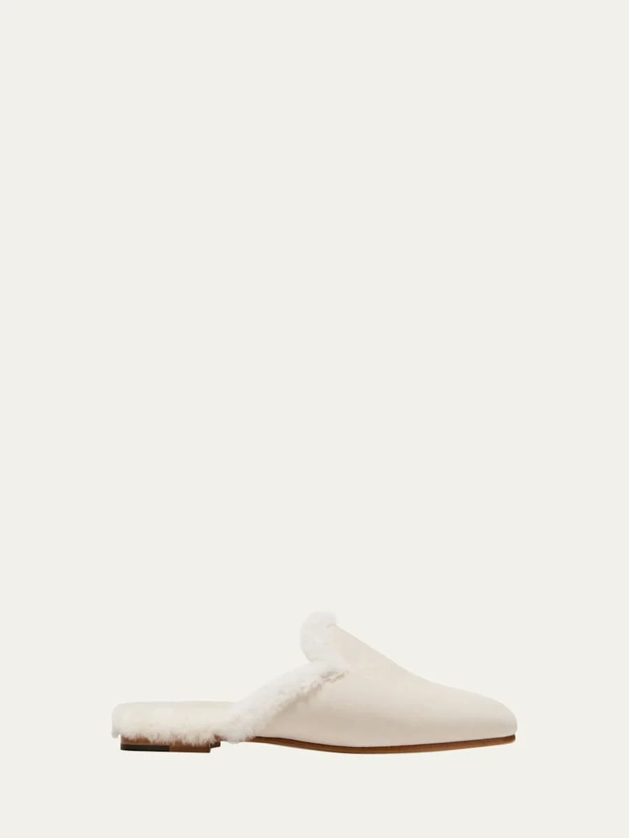 Mariamu Suede Shearling Slipper Mules - 1