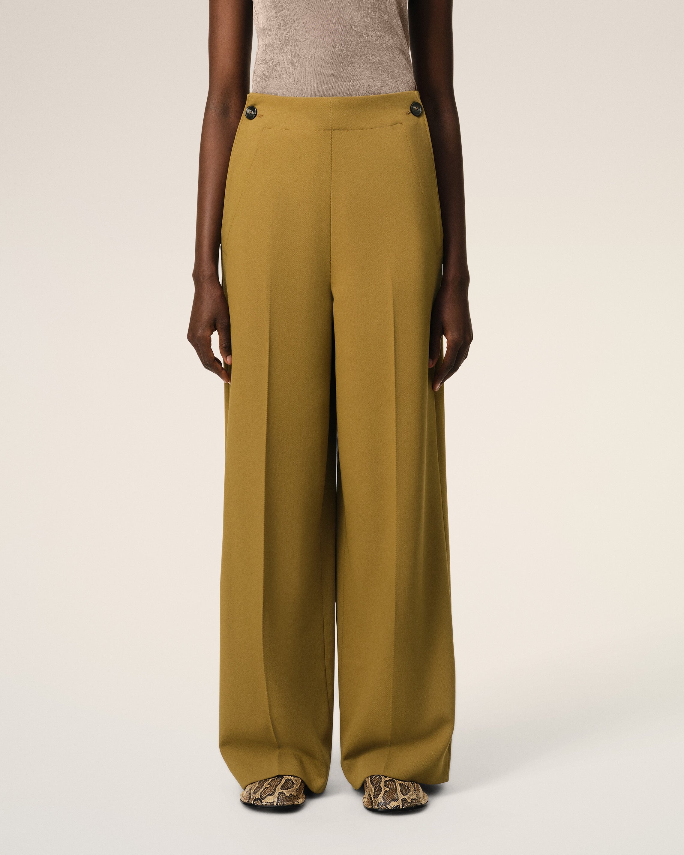 MUSTARD WOOL SAILOR TROUSERS - 3