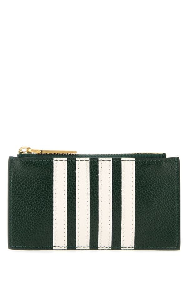 Bottle green leather cardholder - 1