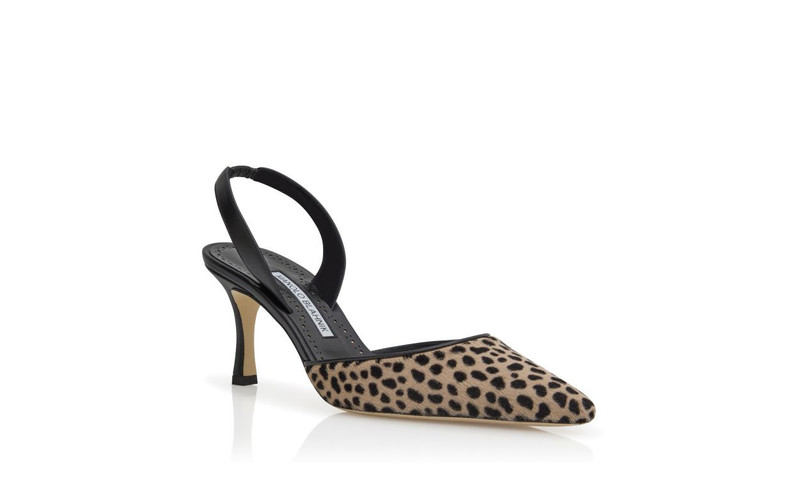 Animal Print Calf Hair Slingback Pumps 3