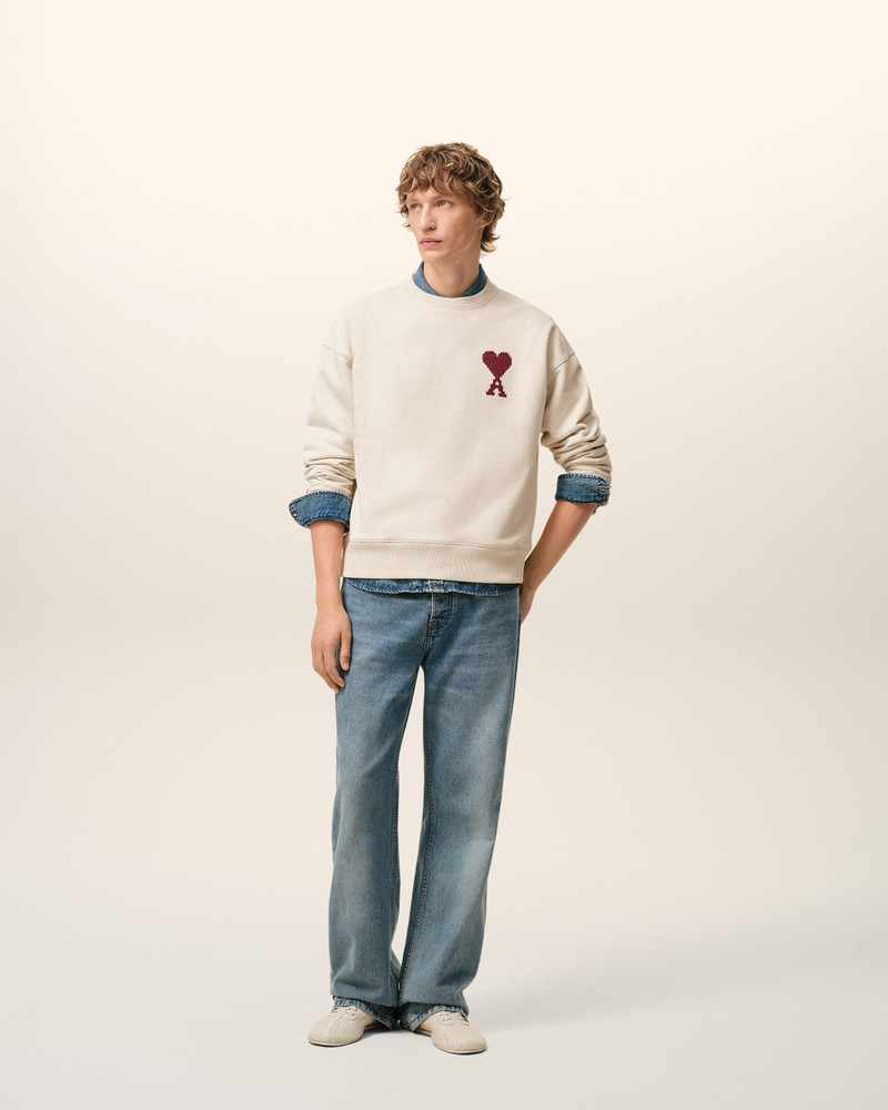 AMI Paris WHITE COTTON AMI DE COEUR SWEATSHIRT outlook