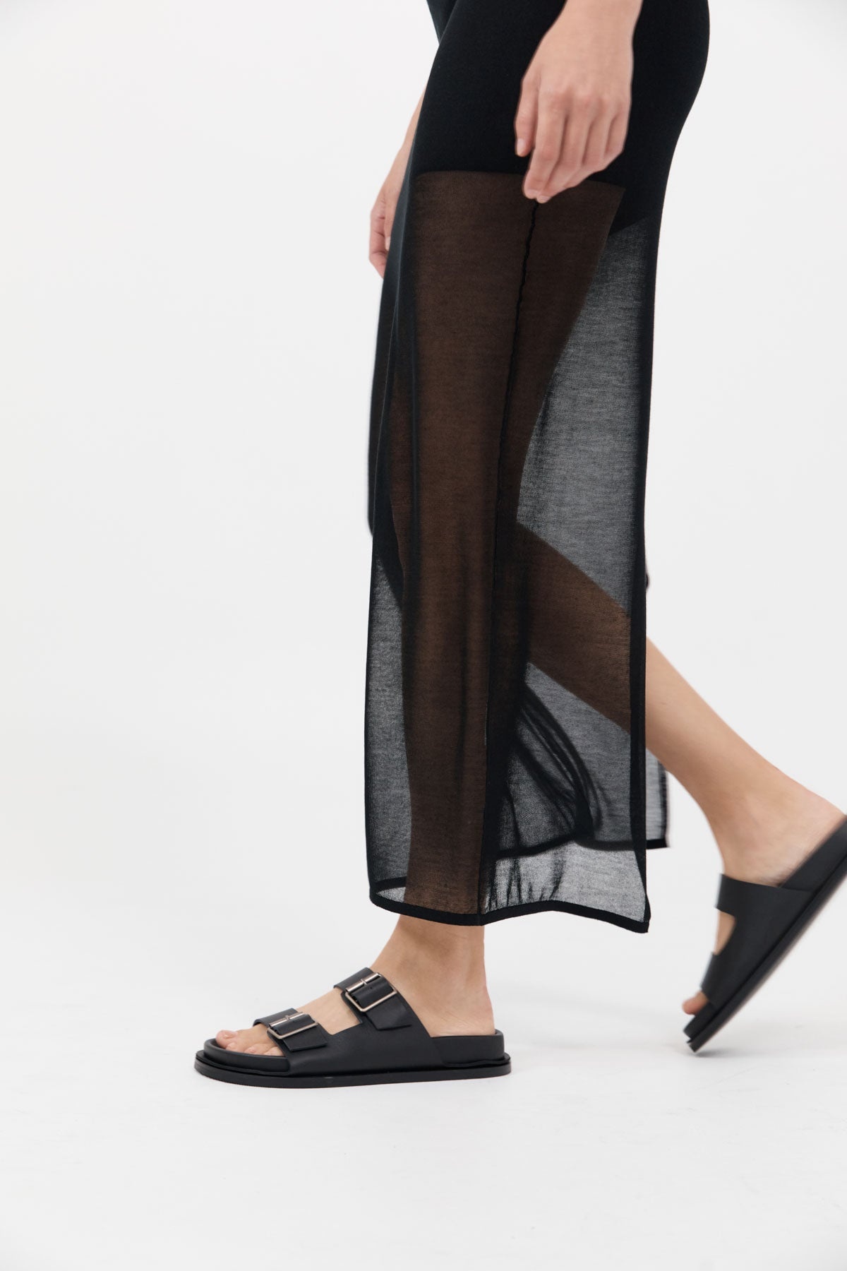 Double Buckle Slides - Black - 4
