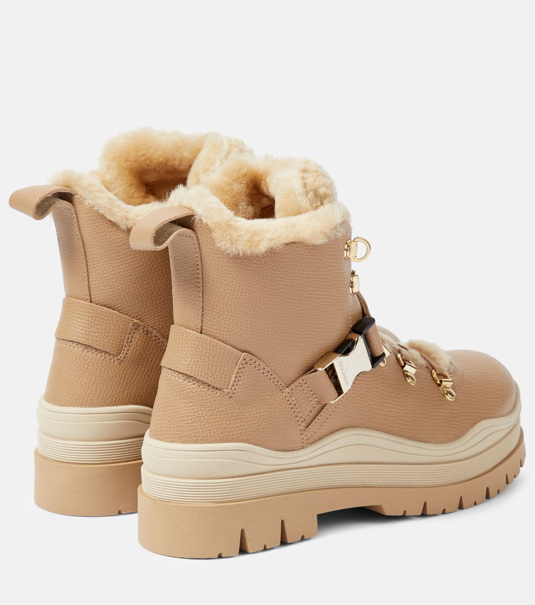 Arosa shearling-trimmed leather boots - 3