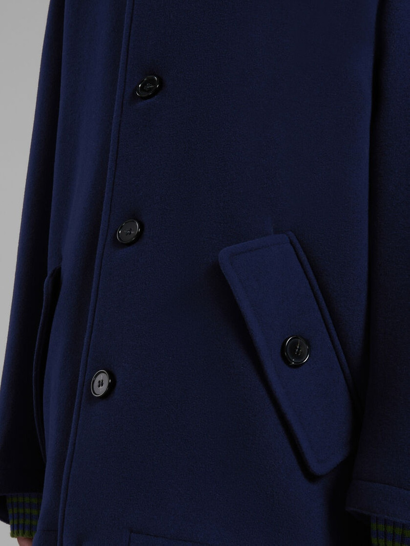 BLUE WOOL FELT CABAN COAT 5