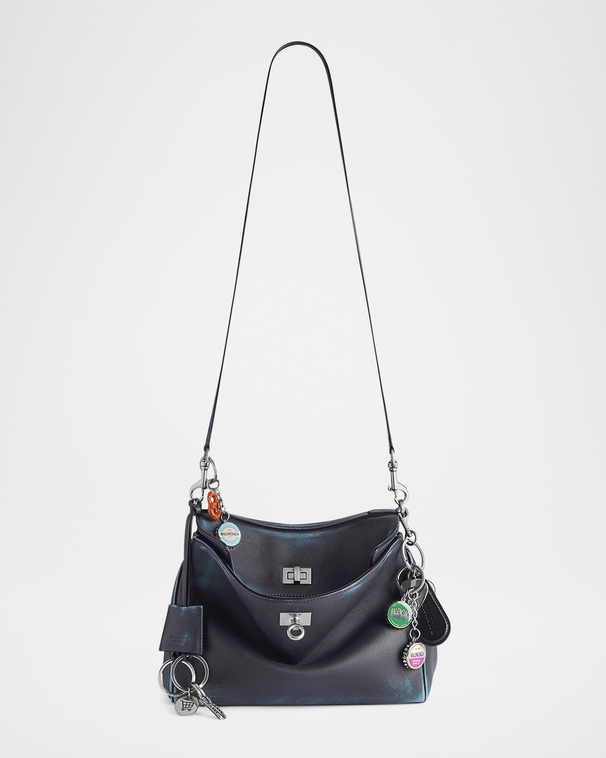 Men's Rodeo Small Calfskin Messenger Bag with Charms - 1
