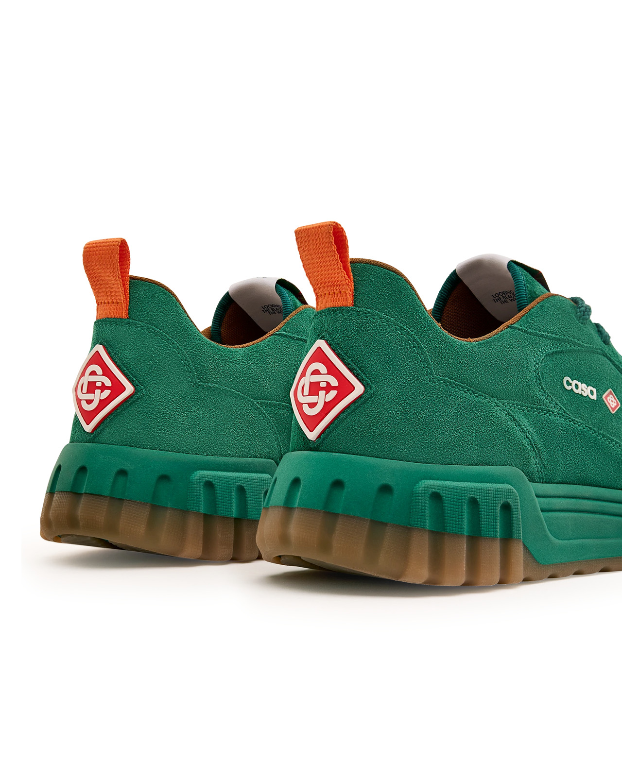 Women's Green Suede Court Sneaker | Casablanca Paris - 11