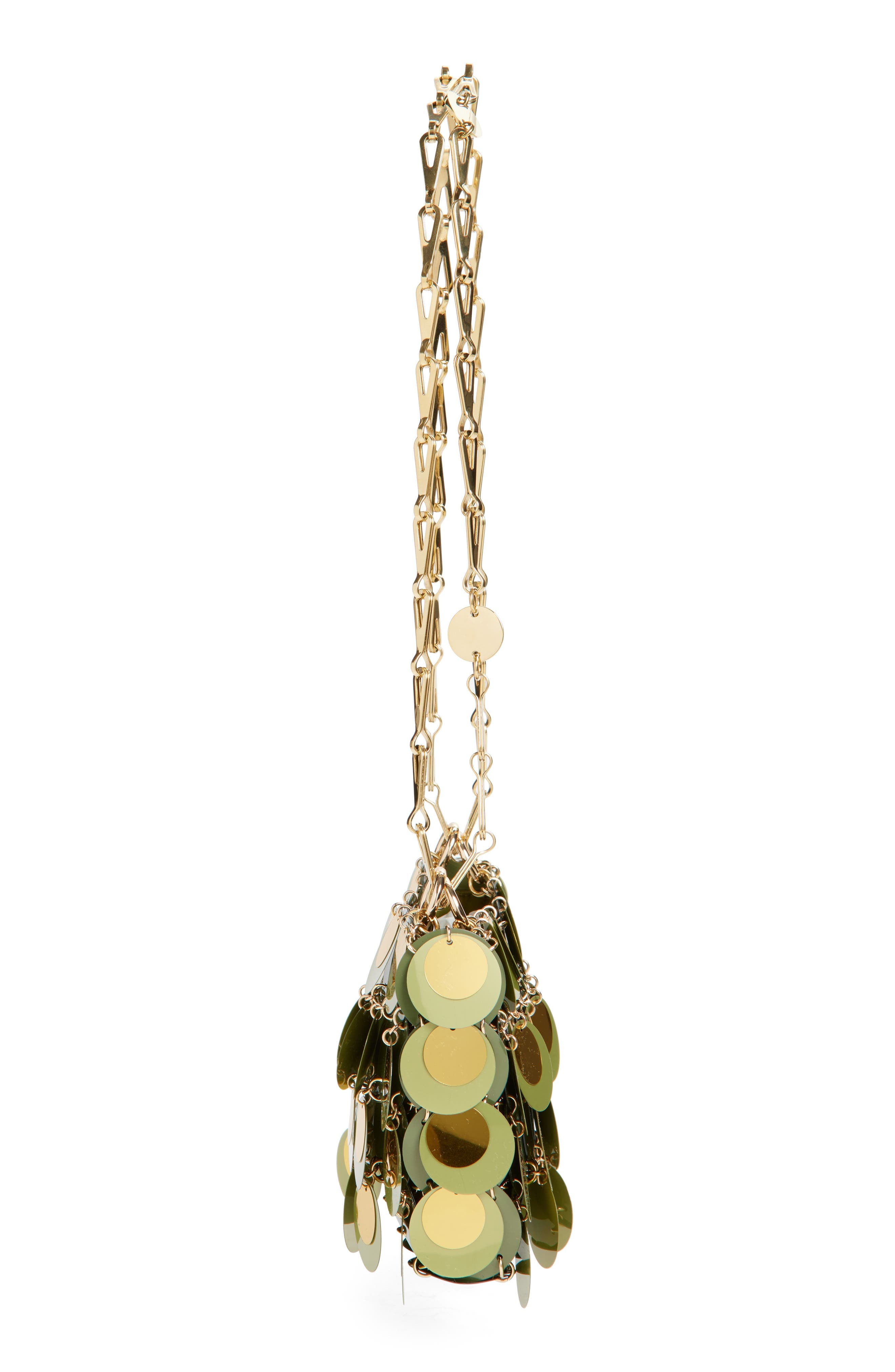 Rabanne Nano Kaki Sparkle Shoulder Bag in Dark Green /Gold at Nordstrom - 6