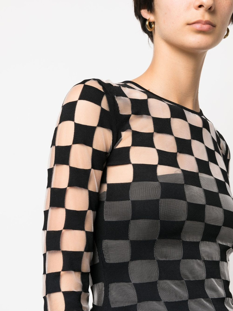 checkerboard-print long-sleeve top 5
