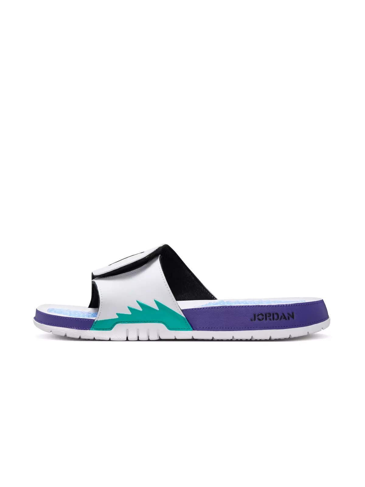 Hydro Retro 5 "White/Black/New Emerald/Grape Ice" Men's Slide - 3