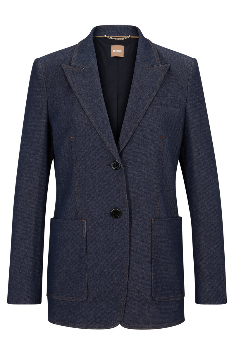 REGULAR-FIT JACKET IN A DENIM-LOOK COTTON BLEND 1