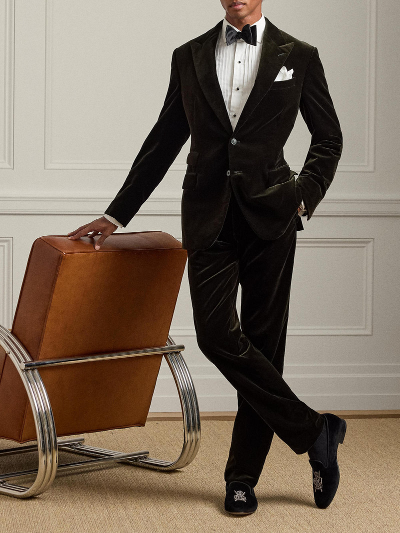 Men's Cotton Velvet Slim-Fit Trousers - Loden 8