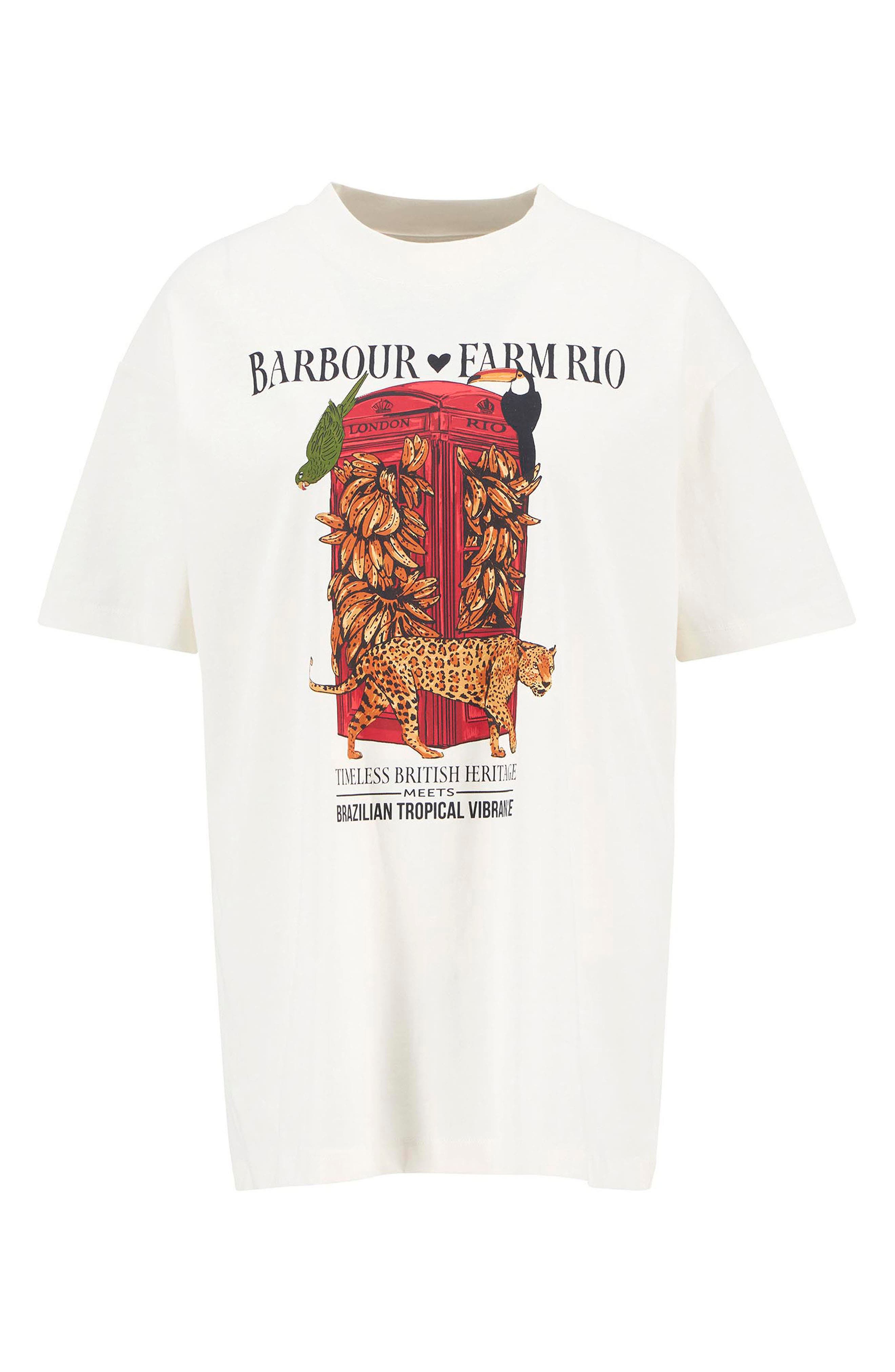 Barbour x Farm Rio Maria Clara Graphic T-Shirt in Off White at Nordstrom - 4
