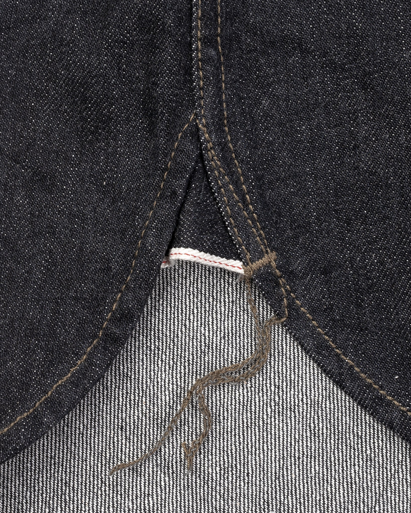 IHSH-326-BLK 12oz Selvedge Denim Work Shirt With Snaps - Black/Cream - 20