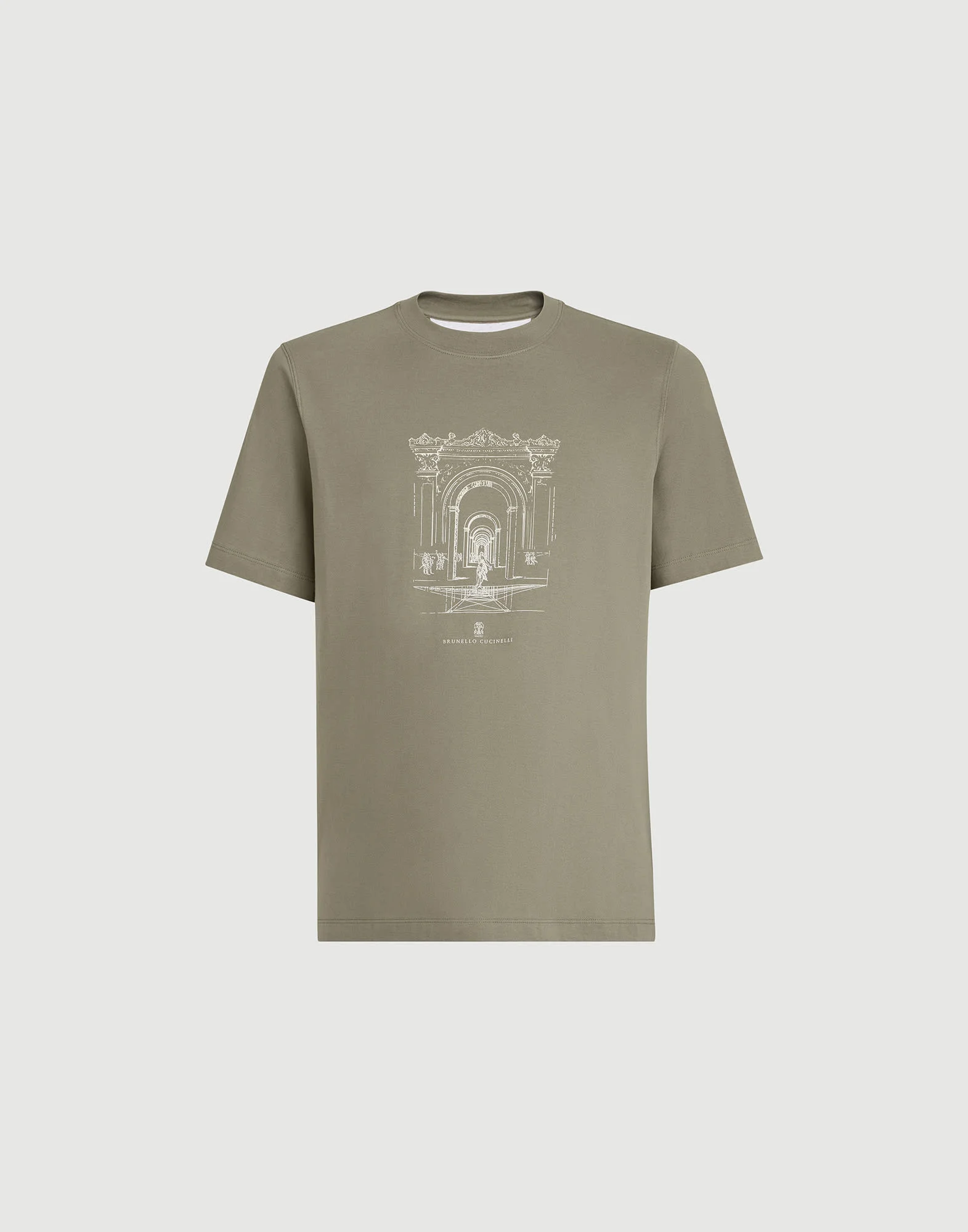 Cotton jersey crew neck T-shirt with print - 1