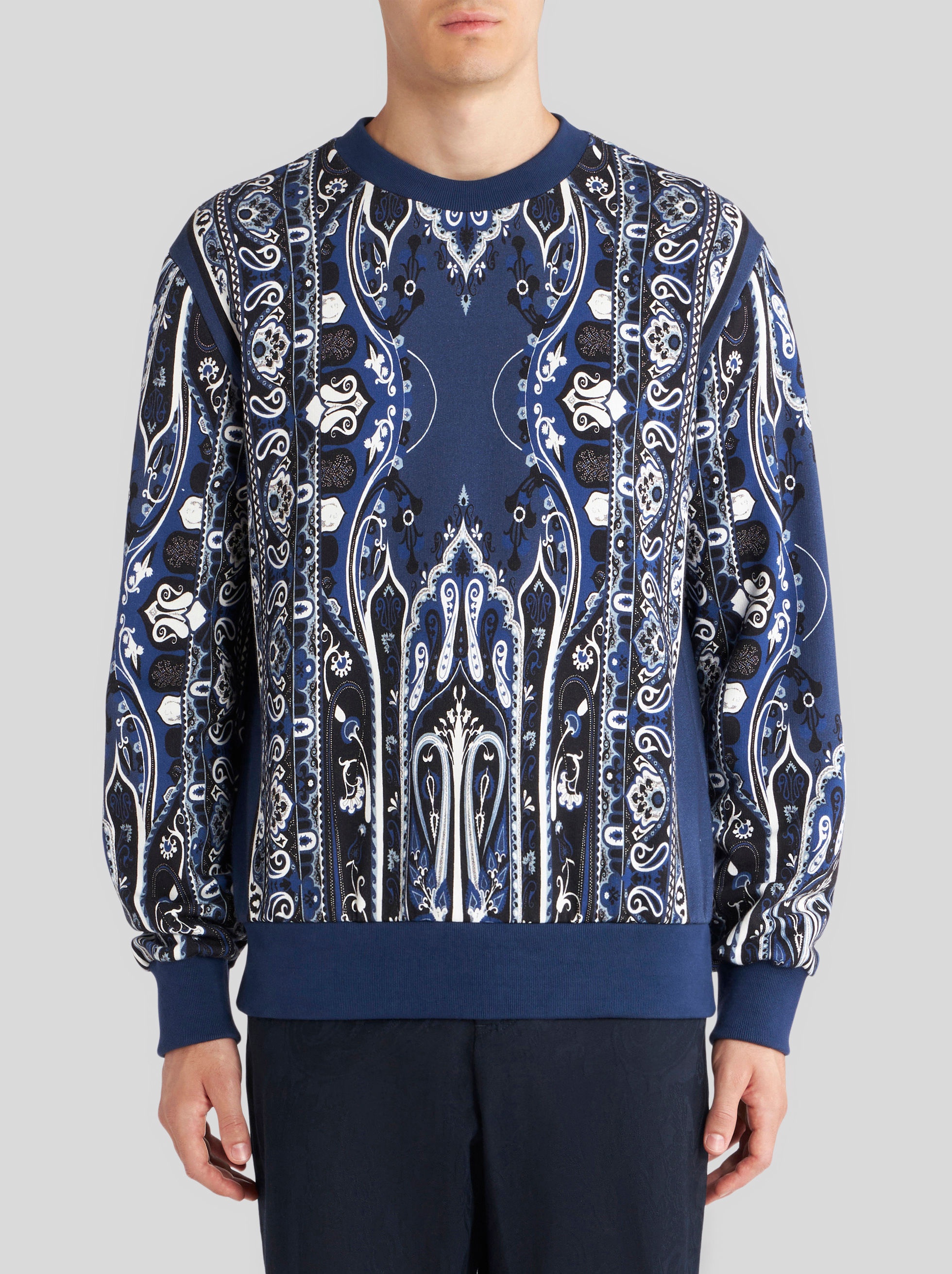 ROUND NECK SWEATSHIRT WITH PLACED PRINT - 2